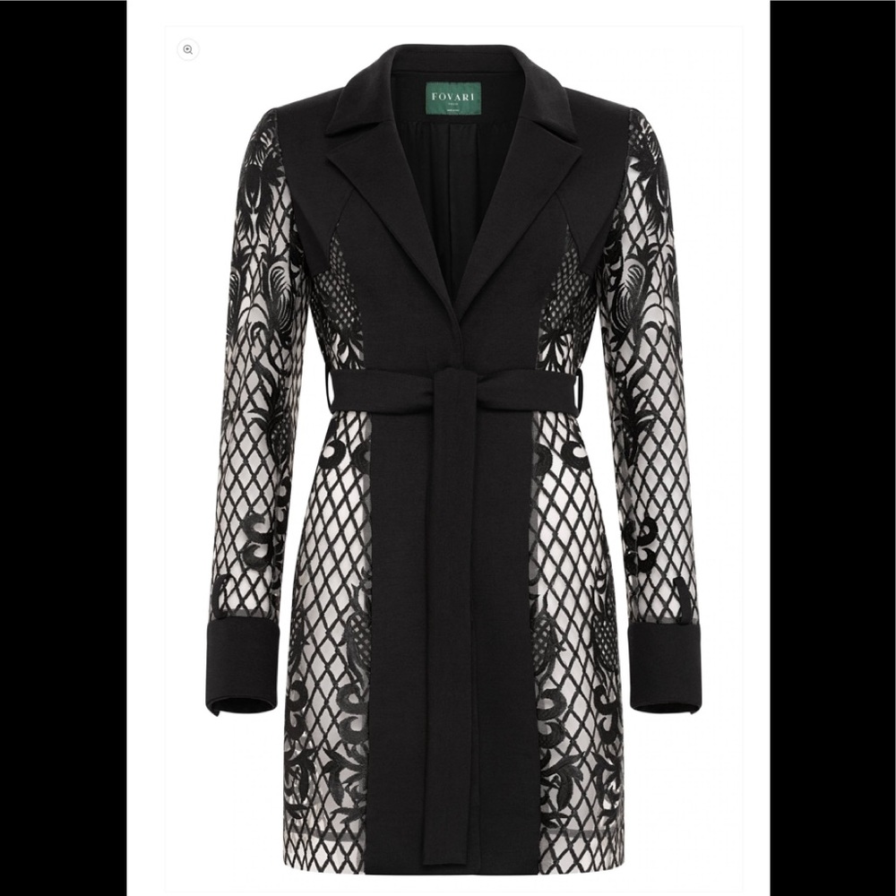 FOVARI Midlength Jacket Dress, size small, black, NEW